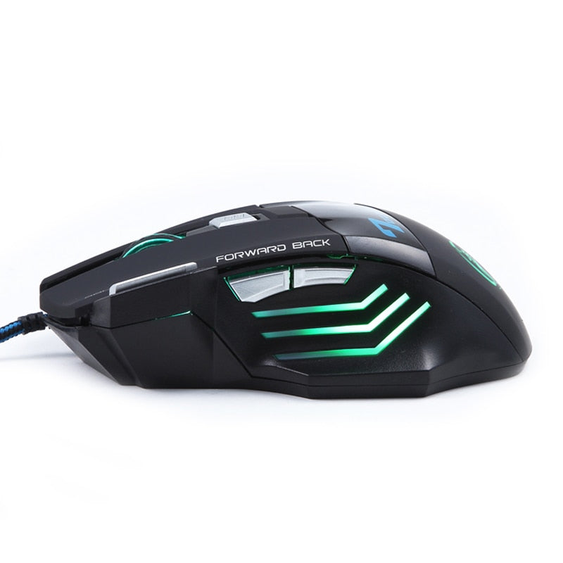 Wired computer gaming mouse with 7 buttons, 3200DPI, RGB "breathing" light.  Extended Inventory.