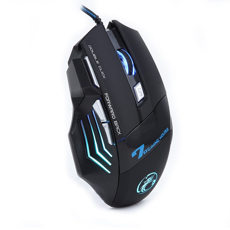 Wired computer gaming mouse with 7 buttons, 3200DPI, RGB "breathing" light.  Extended Inventory.