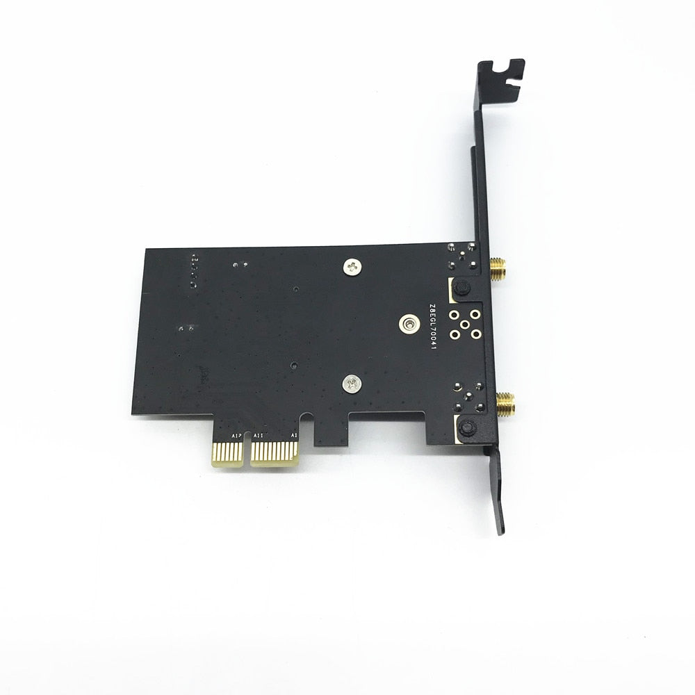 Dual band PCI-E 1X WiFi Adapter, 802.11AC, 867Mbps, 802.11ac, 2.4G/5G, BT 4.1. Extended Inventory.