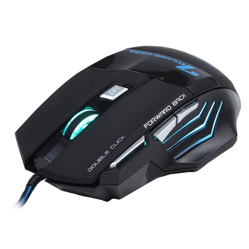 Wired computer gaming mouse with 7 buttons, 3200DPI, RGB "breathing" light.  Extended Inventory.