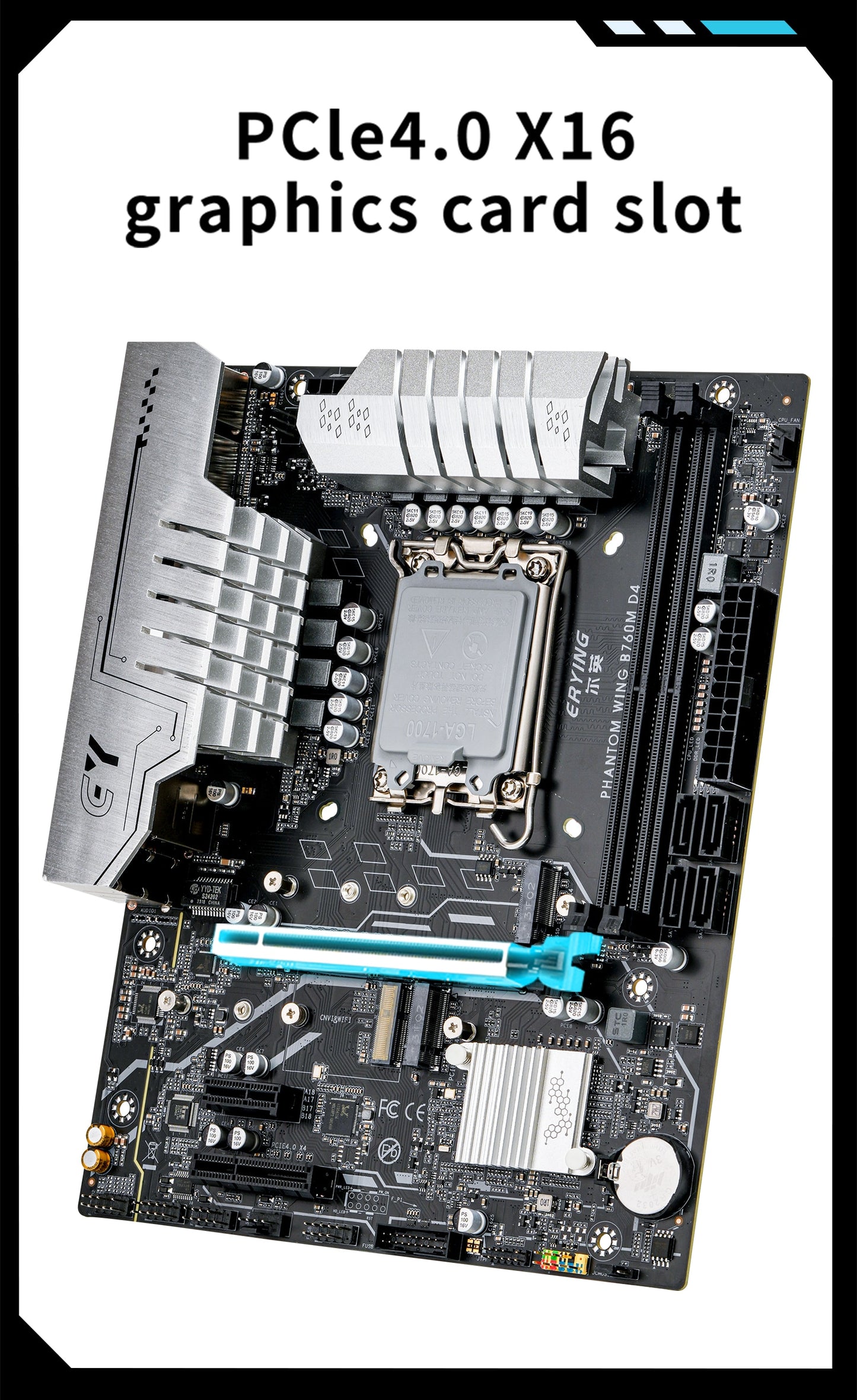 ERYING B760M D4 V1.0 mATX Motherboard, Support 12/13th Intel, socket LGA1700.  Extended Inventory.